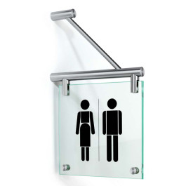 Vingeskilt 180x180mm dobbelt lags glas